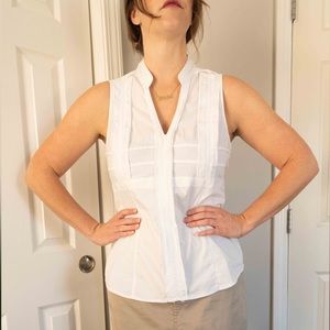 White sleeveless blouse top from Express